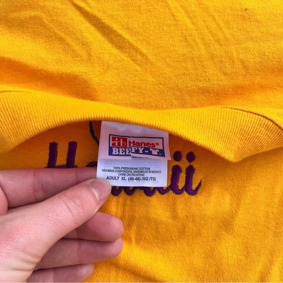 Golden yellow Hawaii hang loose T-shirt size XL used Travel Beach Shirt - Picture 3 of 4